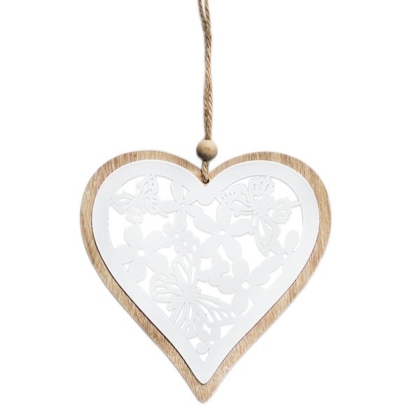 Srdce závěs dřevo 13,5cm